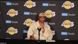 Russell Westbrook postgame; Lakers lost to the Warriors in preseason