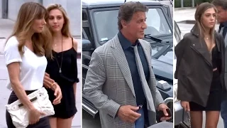 Sly Stallone Brings His Lovely Ladies To Dinner At Craig's