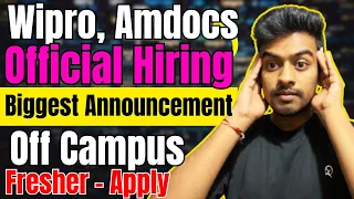 Wipro Mass Hiring | Biggest Announcement | OFF Campus Drive For 2024, 2023, 2022 Batch | Fresher Job