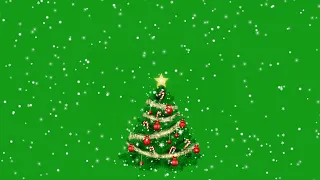 Falling snow with Christmas tree | Green Screen Library