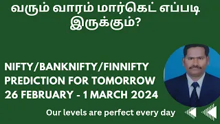 Nifty Finnifty analysis and Banknifty prediction for  26 Feb- 1 March 2024 tamil #nifty#banknifty