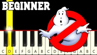 GhostBusters Theme - Very Easy ad Slow Piano tutorial - Beginner