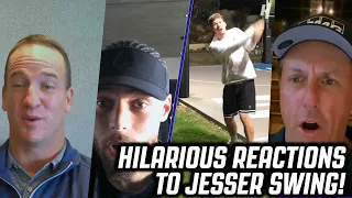 Steph Curry, Peyton Manning, Charles Barkley, & Phil Mickelson REACT to JESSER'S Golf Swing!