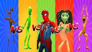 dance challenge dame tu cosita vs spiderman vs patila vs Me Kemaste vs siren head 👽 green alien 👽