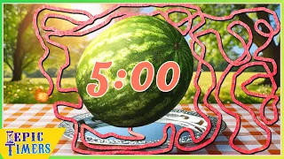 5 Minute Timer with Music and fun Watermelon timer bomb