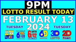 9pm Lotto Result Today February 13 2024 (Tuesday) 6/58 6/49 6/42 Swertres Ez2 6D