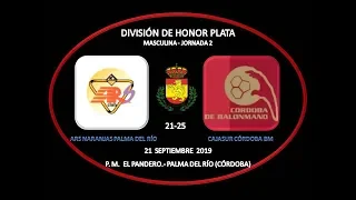 ARS NARANJAS DE PALMA DEL RÍO vs CAJASUR CÓRDOBA BM DIVISIÓN HONOR PLATA 2ª JORNADA 21-09-19.