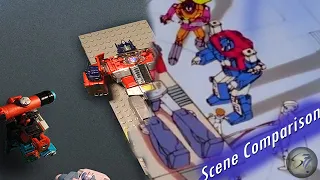Scene Comparison - Transformers Stop Motion - The death of Optimus Prime movie 1986