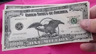 ONE MILLION DOLLAR BILL ~ BA BANKNOTE ~ NOVELTY