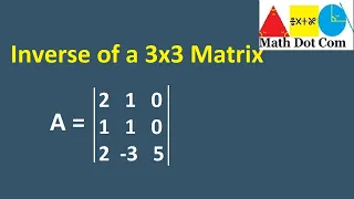 Finding Inverse of a 3x3 Matrix Using Determinant, Adjoint(Adjugate),Cofactors|Matrices|Math Dot Com