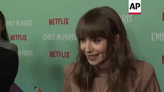 'Emily in Paris' star Lily Collins expresses delight at premiering second season in the City of Ligh