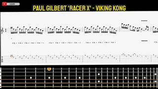 Paul Gilbert 'Racer x' - Viking Kong [Guitar Tutorial With Tab Animated]