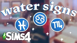 what zodiac signs would look like as homes in the sims 4 // water signs