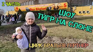 Цирк братьев Гертнер в Бишкеке, часть 2. Шоу тигр на слоне.