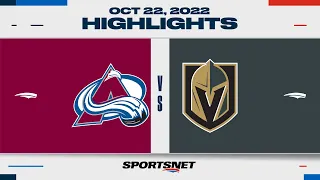 NHL Highlights | Avalanche vs. Golden Knights - October 22, 2022