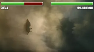 Rodan vs. Jets and King Ghidorah WITH HEALTHBARS | HD | Godzilla: King of the Monsters