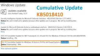 Cumulative Update for Windows 10 Version 21H1 for x64 based Systems KB5018410