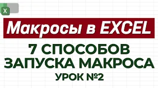 УРОК 2. 7 Способов запуска макроса / Как работать с макросами в Excel?