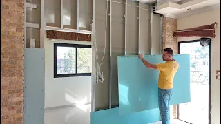 How to install a gypsum board wall