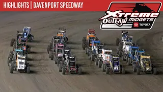 Xtreme Outlaw Midget Series Davenport Speedway August 27, 2022 | HIGHLIGHTS