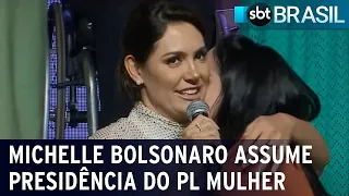 Michelle Bolsonaro assume presidência do PL Mulher | SBT Brasil (21/03/23)