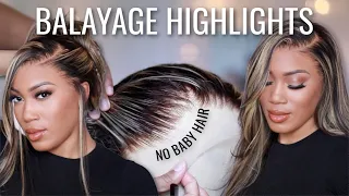 TRUE SCALP TAPE | BALAYAGE BLONDE HIGHLIGHT LACE WIG | MEGALOOK