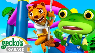 Bouncy Castle Blimp Rescue | Gecko's Magical World | Animal & Vehicle Cartoons | Cartoons for Kids