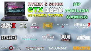 HP Pavilion Gaming - Ryzen 5 5600H GTX 1650 - Test in 20 Games in 2022