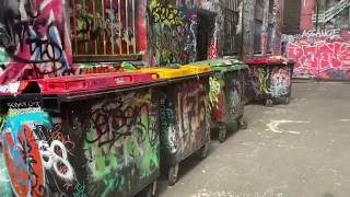 Tour 游览涂鸦街漂亮惊人壮观墨尔本澳大利亚Graffiti Street Beautiful Amazing Spectacular Melbourne Australia（1)旅游墨尔本澳大利亚