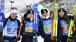 France power to victory in women's relay at Oberhof biathlon 🇫🇷 | Eurosport Highlights