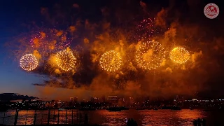 Салют на день города Новосибирск 2019. XVI фестиваль фейерверков на реке Обь.