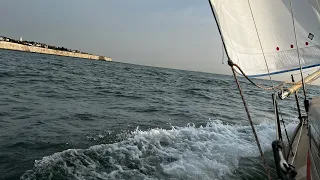 Sailing from Dover to Queenborough on the inside route via the Swale