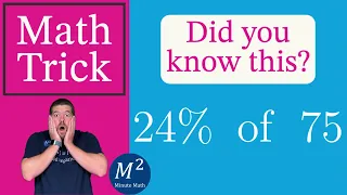 Percentage Trick You Were NEVER Taught in School | 24% of 75 | Minute Math Tricks - Part 74 #shorts