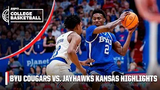 TOP 10 UPSET ALERT 🚨 BYU Cougars vs. Kansas Jayhawks | Full Game Highlights