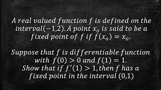 Problem based on Fixed Point  and IVT || Calculus || JEE Advance || Indian Statistical Institute