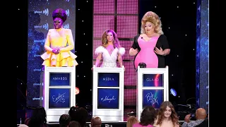 Jeopardy! champ Amy Schneider hosts Jeopardy! Drag Queen Edition at the GLAAD Media Awards