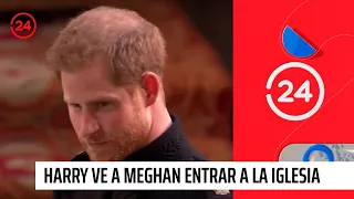 El emotivo momento en que Harry ve a Meghan entrar a la iglesia | 24 Horas TVN Chile