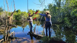 PESCARIA CAIPIRA NA REPRESA DO SÍTIO ÁGUAS CLARAS, TA CHEIA DE PEIXES