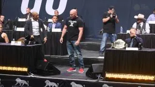 Jose Aldo, Conor McGregor clash at UFC's Go Big press conference