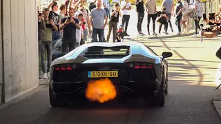 Supercars Leaving Carmeet LOUD! Capristo Aventadors, GT3RS iPE, 812, SVJ, F12 N-Largo, Veyron ETC