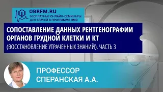 Профессор Сперанская А.А.: Сопоставление данных рентгенографии органов грудной клетки и КТ. Часть 3