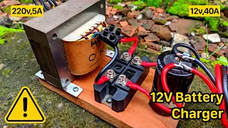 How to make a 12volt battery charger using ups transformer