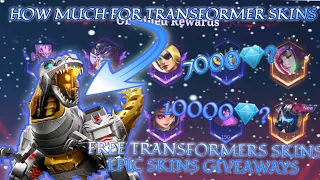 HOW MUCH 💎/DIAMONDS FOR ALL TRANSFORMERS SKINS IN MLBB X TRANSFORMERS GACHA DRAWS EVENT 2.0 | MLBB