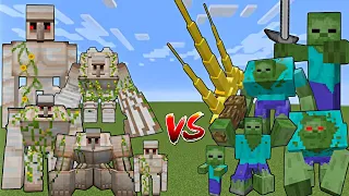 ZOMBIE vs IRON GOLEM AT EVERY AGE😱 | Minecraft Mobs Fight #minecraft