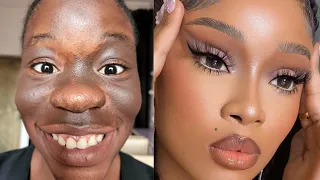 VIRAL BOMB 💣🔥😱 Bridal Gele And Makeup Transformation🔥 Cirurgia Plastica 💉💉😳🔥😱 Makeup Tutorial💄