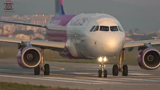 Morning action at #CLJ 😎 @WizzAir  A320 HA-LYM taxi and take-off from #runway25 after sunrise 🤩