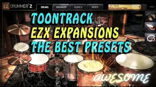 Toontrack EZX expansions, the best Toontrack EZX presets, Toontrack EZX : demos in HD, red button :)