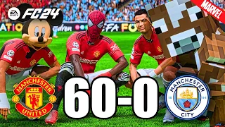 FIFA 24 - RONALDO, MESSI, SPIDER MAN ALL STARS PLAYS TOGETHER | Manchester United 65-0 Man City