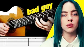 BAD GUY (Billie Eilish) Guitar Tab | Tutorial | Billie's Vocals