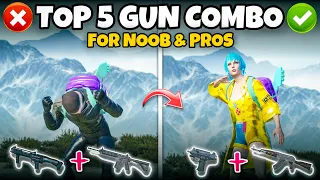 TOP 5 WEAPON COMBOS FOR BEGINNER AND PRO PLAYERS IN BGMI💥 | Mew2.